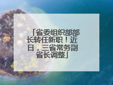 省委组织部部长转任新职！近日，三省常务副省长调整